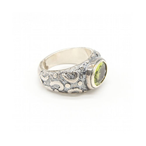 Bague Bague - Or jaune 18K et argent 925 avec péridot 58 Facettes UKD363899SO