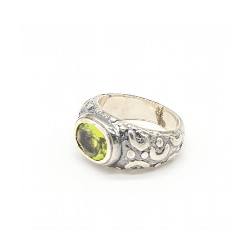 Bague Bague - Or jaune 18K et argent 925 avec péridot 58 Facettes UKD363899SO