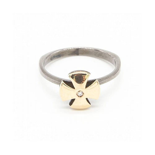 Bague Bague - Or jaune 18K, argent 925 et diamant taille brillant 58 Facettes UKD363900SO