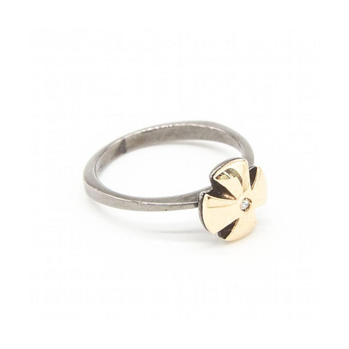 Bague Bague - Or jaune 18K, argent 925 et diamant taille brillant 58 Facettes UKD363900SO