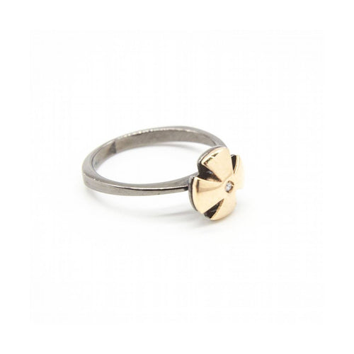 Bague Bague - Or jaune 18K, argent 925 et diamant taille brillant 58 Facettes UKD363900SO
