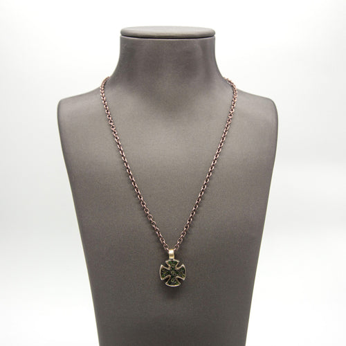 Collier Collier - Pendentif croix 16 tsavorites en or blanc 18K 58 Facettes UKD363907SO