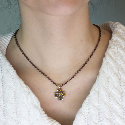 Collier Collier - Croix avec citrines en or blanc 18K 58 Facettes UKD363908SO