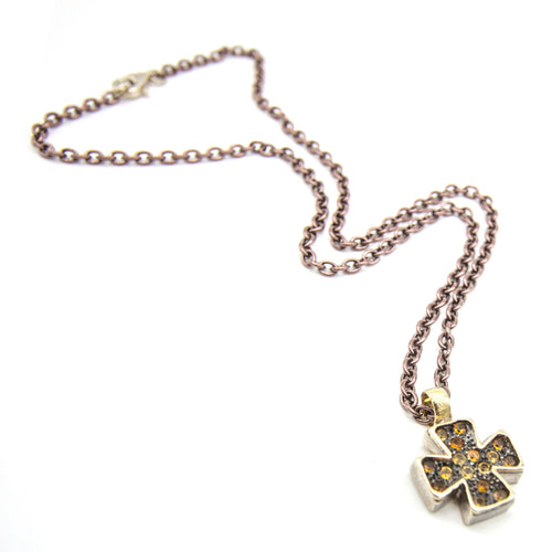 Collier Collier - Croix avec citrines en or blanc 18K 58 Facettes UKD363908SO