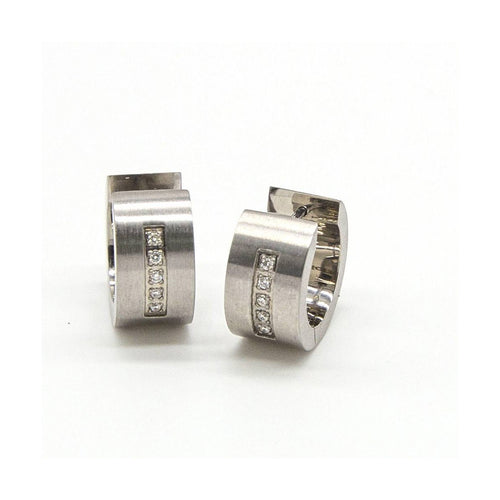 Boucles d'oreilles VETO - Boucles d’oreilles en acier avec diamants 0,10 ct 58 Facettes UKD363917SO