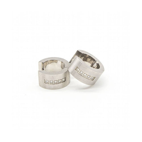 Boucles d'oreilles VETO - Boucles d’oreilles en acier avec diamants 0,10 ct 58 Facettes UKD363917SO