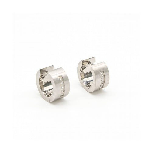 Boucles d'oreilles VETO - Boucles d’oreilles en acier avec diamants 0,10 ct 58 Facettes UKD363918SO