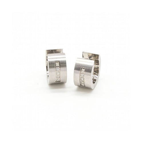 Boucles d'oreilles VETO - Boucles d’oreilles en acier avec diamants 0,10 ct 58 Facettes UKD363918SO