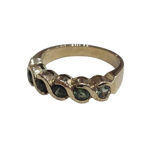 Bague 53 Bague - Tourmalines vertes en or jaune 18 carats 58 Facettes S287