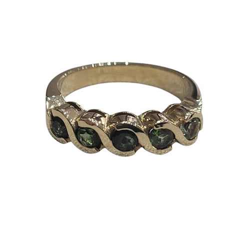 Bague 53 Bague - Tourmalines vertes en or jaune 18 carats 58 Facettes S287