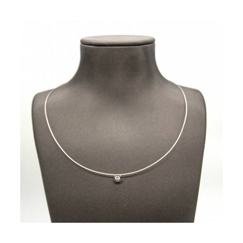 Collier Collier - Solitaire diamant 0,12 ct sur acier tressé 58 Facettes UKD363928SO