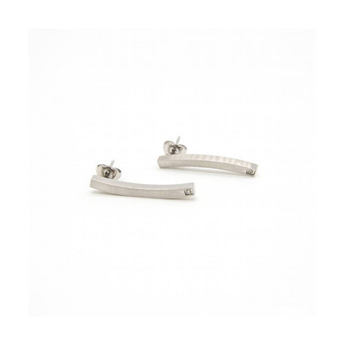 Boucles d'oreilles STILO - Boucles d’oreilles en acier 316L et diamants 58 Facettes UKD364016SO