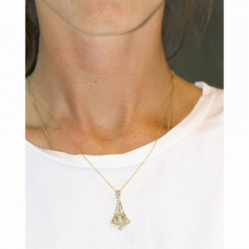 Pendentif Pendentif - en or jaune 18K et diamants, vers 1900 58 Facettes UKD364091JC