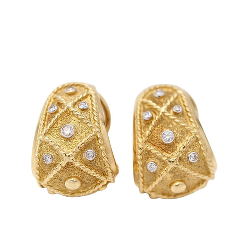Boucles d'oreilles Nouvelle - Boucles d’oreilles en or jaune 18 ct et diamants 58 Facettes UKD364100JC