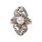 Bague Belle Époque - Bague bicolore en or jaune 18 kt et platine 950 58 Facettes UKD364104JC