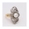 Bague Belle Époque - Bague bicolore en or jaune 18 kt et platine 950 58 Facettes UKD364104JC