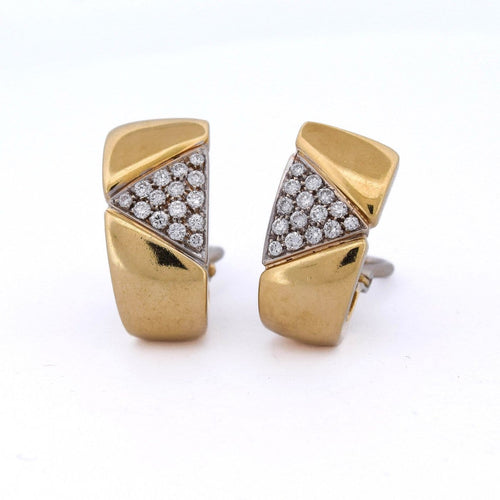 Boucles d'oreilles Boucles d'oreilles - Motif géométrique en or jaune 18 kt et diamants 58 Facettes OR208 '(00919)