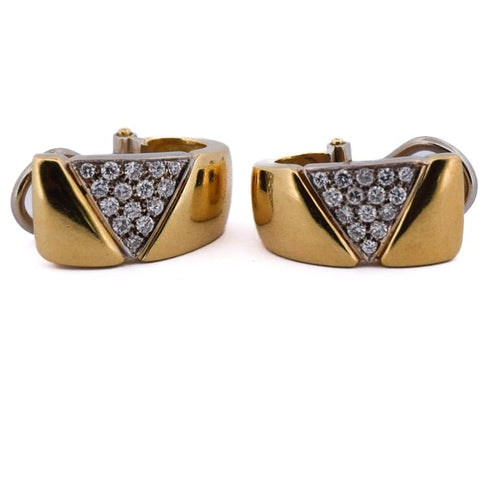 Boucles d'oreilles Boucles d'oreilles - Motif géométrique en or jaune 18 kt et diamants 58 Facettes OR208 '(00919)