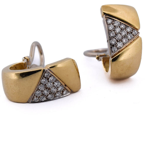 Boucles d'oreilles Boucles d'oreilles - Motif géométrique en or jaune 18 kt et diamants 58 Facettes OR208 '(00919)