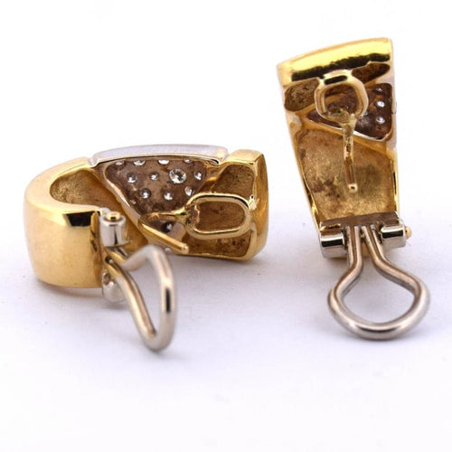 Boucles d'oreilles Boucles d'oreilles - Motif géométrique en or jaune 18 kt et diamants 58 Facettes OR208 '(00919)