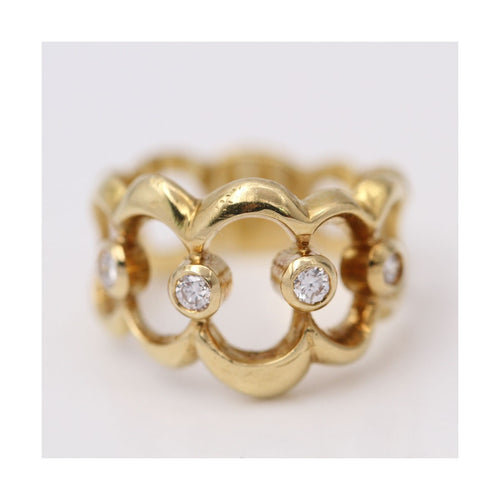 Bague LISS - Bague en or jaune 18K et diamants 0,12 ct 58 Facettes UKD364106JC