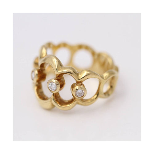 Bague LISS - Bague en or jaune 18K et diamants 0,12 ct 58 Facettes UKD364106JC