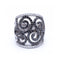 Bague Couronne - Bague en or blanc 18K avec diamants blancs et noirs 58 Facettes UKD364140LF