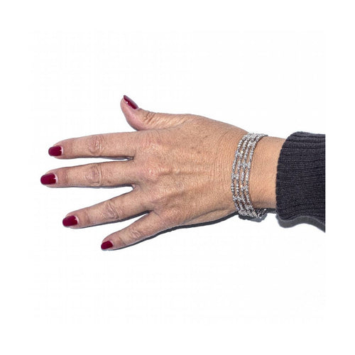 Bracelet Rivière - Bracelet 4 rangs en or blanc 18 kt et diamants 58 Facettes UKD364206LF