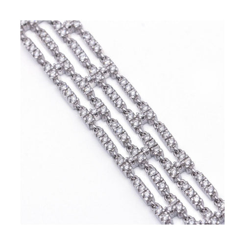 Bracelet Rivière - Bracelet 4 rangs en or blanc 18 kt et diamants 58 Facettes UKD364206LF