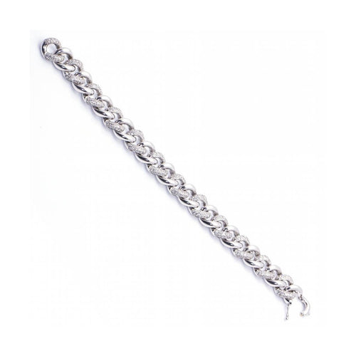 Bracelet Bracelet à maillons pavés de diamants en or blanc 18 kt 58 Facettes UKD364208LF