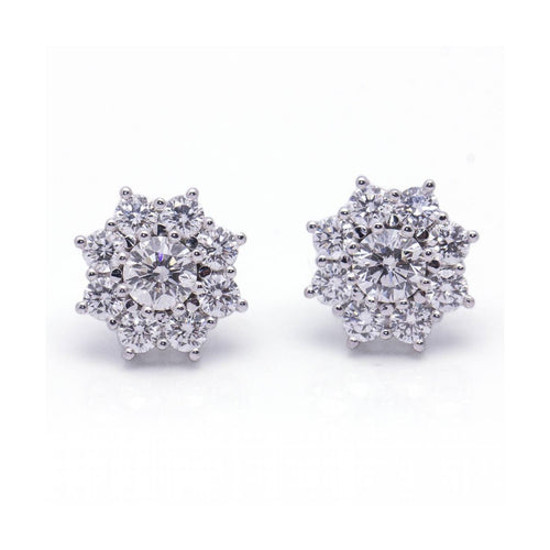 Boucles d'oreilles Roseton - Boucles d’oreilles en or blanc 18 kt et diamants 58 Facettes UKD364209LF