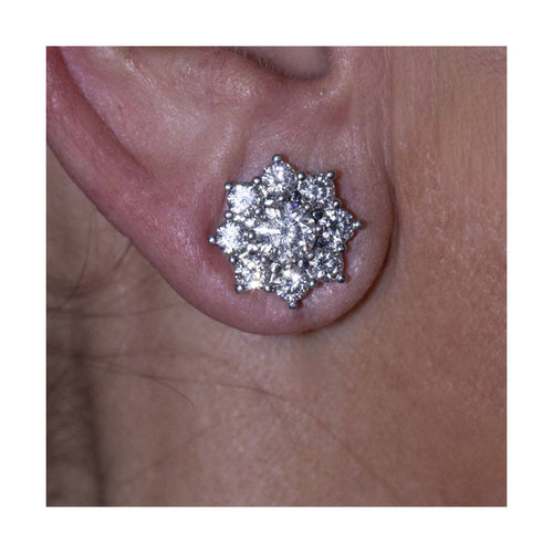 Boucles d'oreilles Roseton - Boucles d’oreilles en or blanc 18 kt et diamants 58 Facettes UKD364209LF