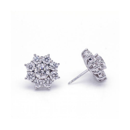 Boucles d'oreilles Roseton - Boucles d’oreilles en or blanc 18 kt et diamants 58 Facettes UKD364209LF