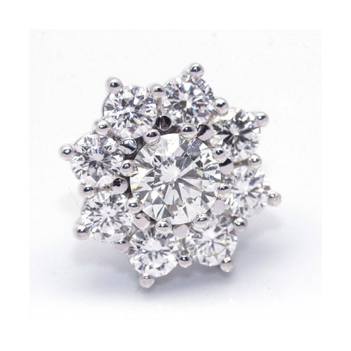 Boucles d'oreilles Roseton - Boucles d’oreilles en or blanc 18 kt et diamants 58 Facettes UKD364209LF