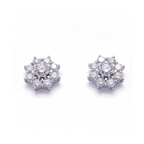 Boucles d'oreilles Roseton - Boucles d’oreilles en or blanc 18 kt et diamants 58 Facettes UKD364209LF