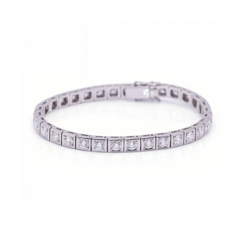 Bracelet Rivière - Bracelet en or blanc 18 kt et diamants 58 Facettes UKD364210LF