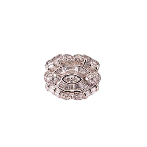 Bague 55 Bague en or blanc et diamants 58 Facettes RNG0558