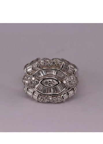 Bague 55 Bague en or blanc et diamants 58 Facettes RNG0558
