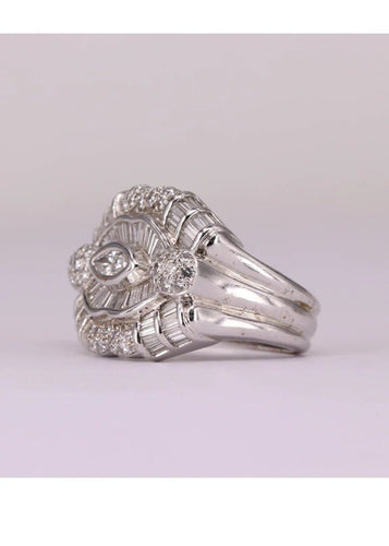 Bague 55 Bague en or blanc et diamants 58 Facettes RNG0558