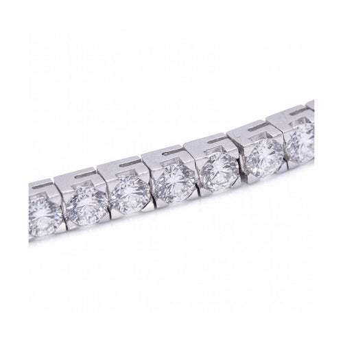 Bracelet Pulsera Riviere - Bracelet en or blanc 18 kt et diamants 58 Facettes UKD364211LF