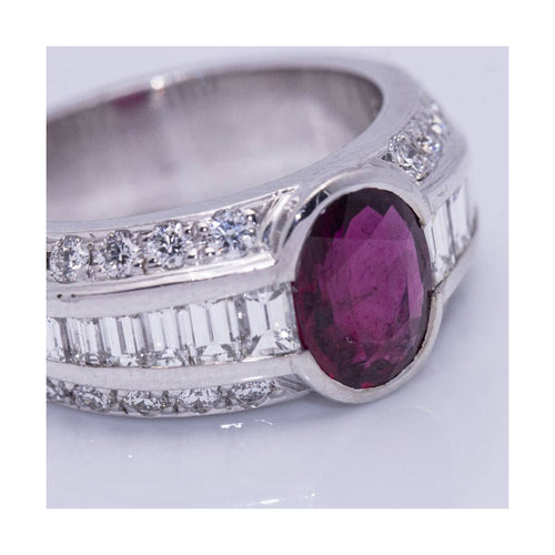 Bague BIRMANIA - Bague en or blanc 18 kt avec rubis et diamants 58 Facettes UKD364213LF