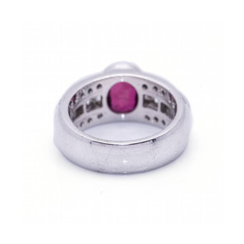 Bague BIRMANIA - Bague en or blanc 18 kt avec rubis et diamants 58 Facettes UKD364213LF