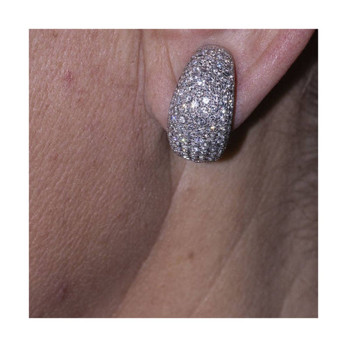Boucles d'oreilles TAUBE - Boucles d’oreilles pavées de diamants en or blanc 18 kt 58 Facettes UKD364221LF