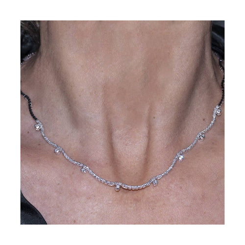 Collier VAGUES - Collier en or blanc 18 kt et diamants 1,70 ct 58 Facettes UKD364222LF