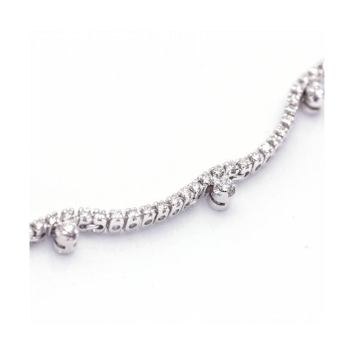 Collier VAGUES - Collier en or blanc 18 kt et diamants 1,70 ct 58 Facettes UKD364222LF