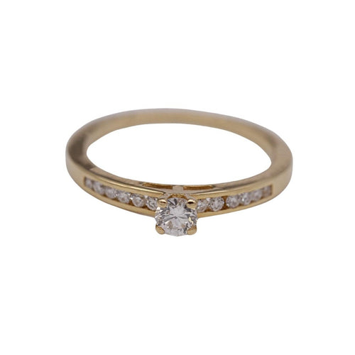 Bague AMOUR - Bague demi-alliance en or jaune 18K et diamants 58 Facettes UKD364358CH