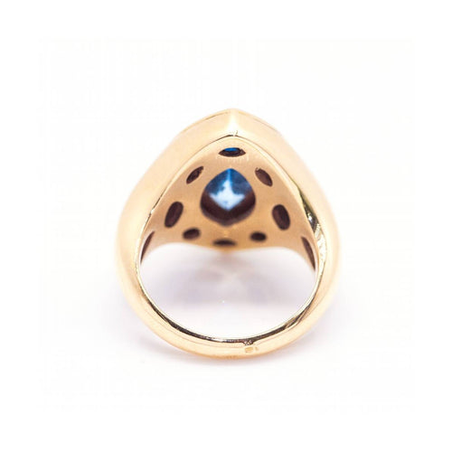 Bague Bague navette - Topaze et diamants en or rose 18 ct 58 Facettes UKD364833FV