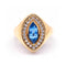 Bague Bague navette - Topaze et diamants en or rose 18 ct 58 Facettes UKD364833FV