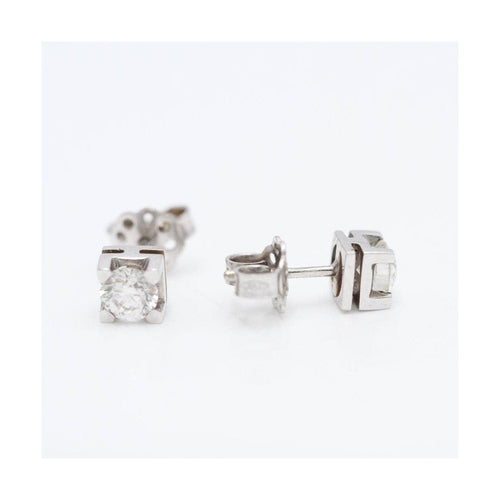 Boucles d'oreilles Boucles d’oreilles dormeuses - Diamants taille brillant en or blanc 18 ct 58 Facettes UKE361233KA
