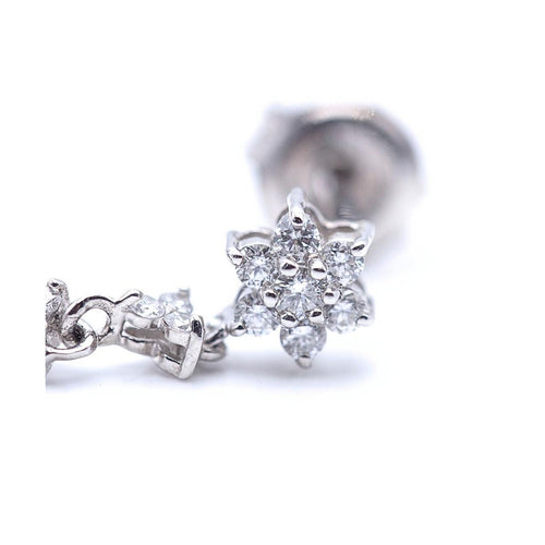 Boucles d'oreilles Boucles d’oreilles pendantes - Or blanc 18 kt et diamants blancs et noirs 58 Facettes UKN102862LF